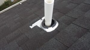 Brittle and damaged neoprene roof flashing